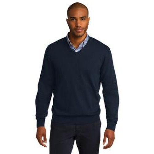 Men's V-Neck Sweater - Embroidered