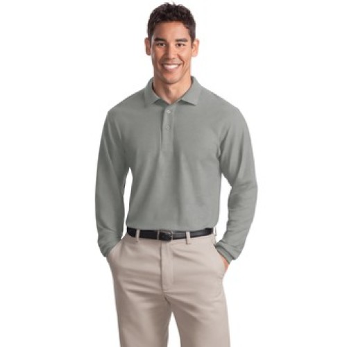 Men's Silk Touch™ Long Sleeve Polo - Embroidered