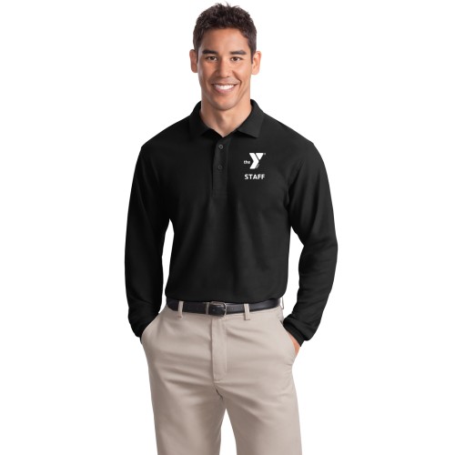 Mens Tall Size Silk Touch™ Long Sleeve Polo - Embroidered
