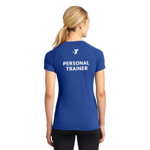 Ladies Ultimate (Feels Like Cotton) Performance V-Neck - LC Y  STAFF - Y Personal Trainer Back