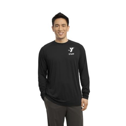 Mens Ultimate (Feels Like Cotton) Long Sleeve Performance Crew - LC Y STAFF - Y Fitness Staff Back
