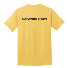 Adult Short Sleeve 100% Cotton - Choice of Logo (on Front) Survivors Thrive (Back)