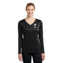Ladies V-Neck Long Sleeve Competitor™ Tee - LC Y  STAFF - Y Fitness Staff Back