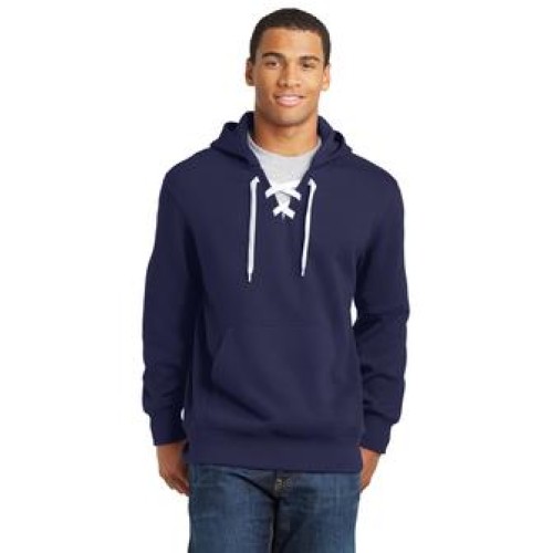 Adult Lace Up Pullover Hooded Sweatshirt - Screen Print