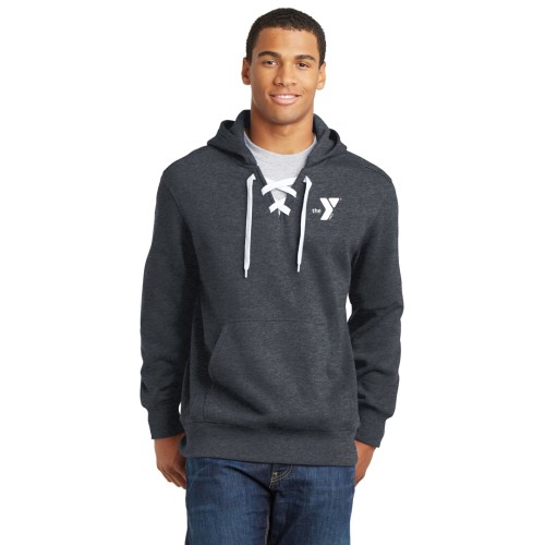 Adult Lace Up Pullover Hooded Sweatshirt - Screen Print
