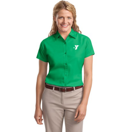 Ladies Short Sleeve Easy Care Shirt - Embroidered YMCA Logo