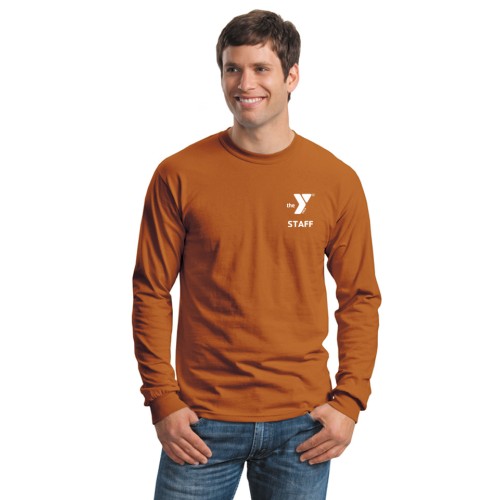 Men's Long Sleeve Tee  - Left Chest Y Logo - Optional Back Print