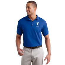 Adult DryBlend™ 5.6-Ounce Jersey Knit Sport Shirt- Left Chest Y Logo with Camp Woodstock STAFF on back