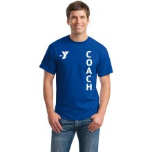 Adult 50/50 Poly/Cotton DryBlend™Poly T-Shirt - Front- Vertical Coach with RC 3" Y - Back TWISTERS Logo