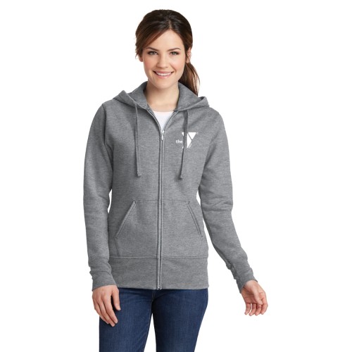 Ladies Core Fleece Full-Zip Hooded Sweatshirt  -  Screen Print