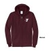 Adult Hooded Full Zip Sweat Shirt - Screen Printed w/ Vertical STAFF