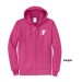 Adult Hooded Full Zip Sweat Shirt - Screen Printed w/ Vertical STAFF