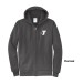 Adult Hooded Full Zip Sweat Shirt - Screen Printed w/ Vertical STAFF