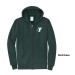 Adult Hooded Full Zip Sweat Shirt - Screen Printed w/ Vertical STAFF