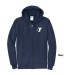 Adult Hooded Full Zip Sweat Shirt - Screen Printed w/ Vertical STAFF