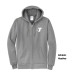 Adult Hooded Full Zip Sweat Shirt - Screen Printed w/ Vertical STAFF