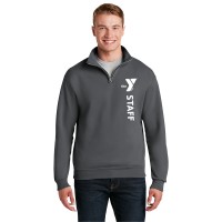 Men's 1/4-Zip Cadet Collar Sweatshirt - Screen Printed w/ Vertical STAFF