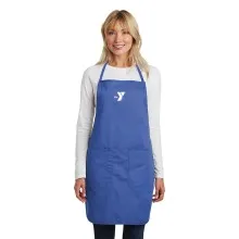 Full Length Apron with Pockets - Screen Printed w/ a YMCA Logo - Screen Printed w/ a YMCA Logo
