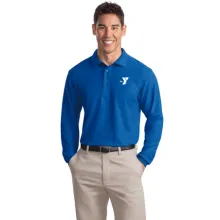 Men's Silk Touch™ Long Sleeve Polo - Embroidered
